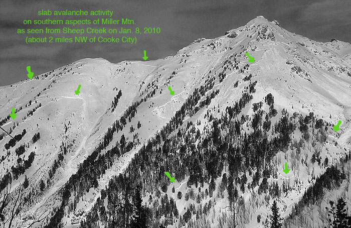 Natural Avalanche on Miller Mountain Near Cooke City